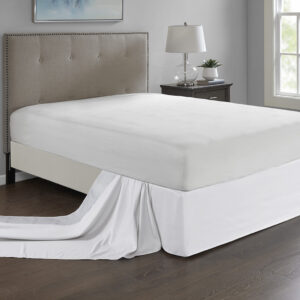 Simple Fit Wrap Around Adjustable Bedskirt in White From Madison Park