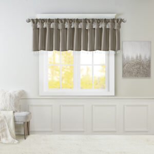 Emilia Lightweight Faux Silk Valance With Beads in Pewter From Madison Park