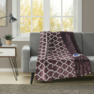 Heated Ogee Throw in Purple From Beautyrest