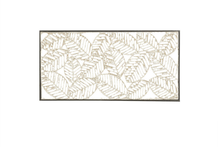 Paper Cloaked Leaves Metal Framed Decor Panel in Natural From Madison Park