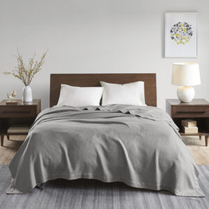 Egyptian Cotton Blanket in Grey From Madison Park