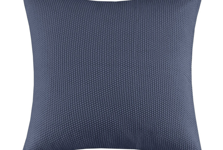 Bree Knit Euro Pillow Cover in Indigo From INK+IVY