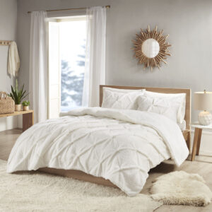 Addison Pintuck Sherpa Down Alternative Comforter Set in Ivory From True North by Sleep Philosophy