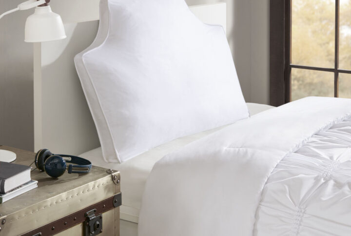 Oversized Headboard 100% Cotton Canvas Pillow in White From Intelligent Design