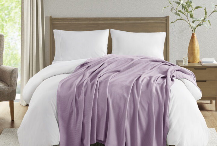 Liquid Cotton Blanket in Lilac From Madison Park