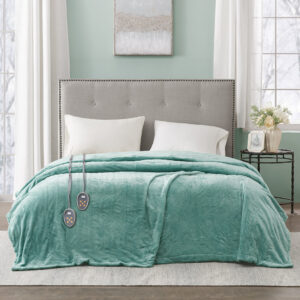 Heated Plush Blanket in Aqua From Beautyrest