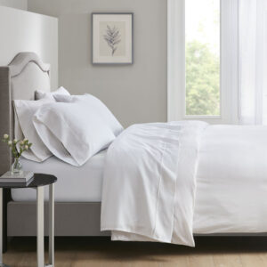 700 Thread Count Cotton Tri-Blend 4 PC Sheet Set in White From Beautyrest