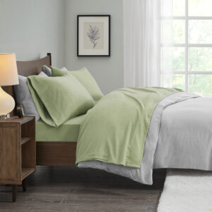 Micro Fleece Sheet Set in Green From True North by Sleep Philosophy