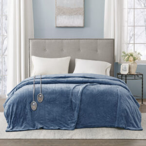 Heated Plush Blanket in Sapphire Blue From Beautyrest