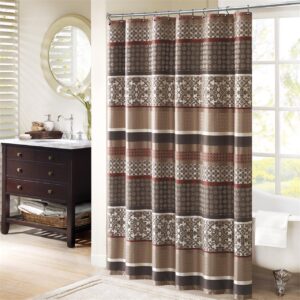 Princeton Jacquard Shower Curtain in Red From Madison Park