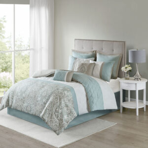 Shawnee 8 Piece Comforter Set in Seafoam From 510 Design