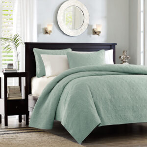 Quebec Reversible Quilt Set in Seafoam From Madison Park