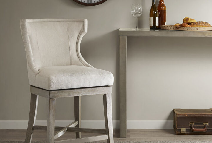 Carson Counter Stool With Swivel Seat in Cream From Madison Park