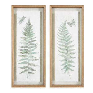 Linden Fern 2-piece Framed Glass Wall Art Set in Natural From Madison Park