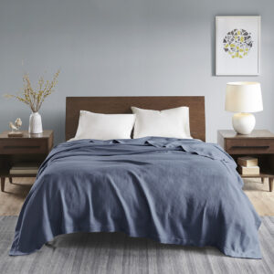 Egyptian Cotton Blanket in Blue From Madison Park