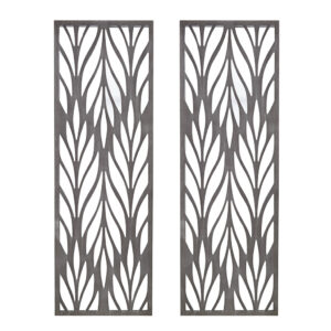 Florian Grey Laser Cut Wood 2-piece Panel Wall Decor Set in Reclaimed Grey From Madison Park