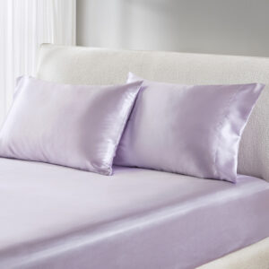 Satin Luxury 2 PC Pillowcases in Lilac From Madison Park Essentials