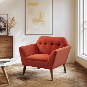 Newport Newport Wide Mid-Century Modern Lounge Chair in Spice From INK+IVY