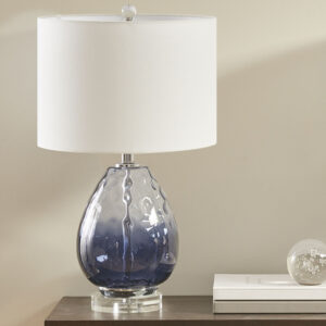 Borel Ombre Glass Table Lamp in Dark Blue From 510 Design