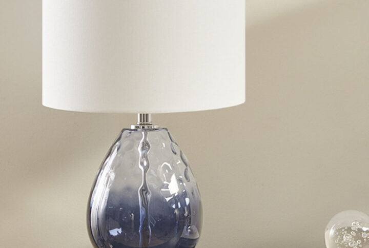 Borel Ombre Glass Table Lamp in Dark Blue From 510 Design