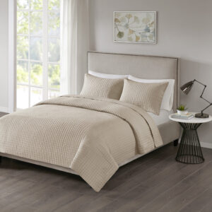 Otto 3 Piece Reversible Quilt Set in Khaki From 510 Design