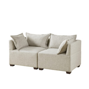 Molly 2-Piece Modular Loveseat Sofa in Linen From INK+IVY