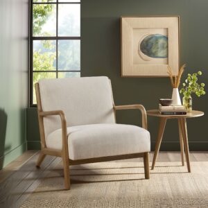 Novak Novak Mid-Century Modern Accent Armchair in Cream From INK+IVY