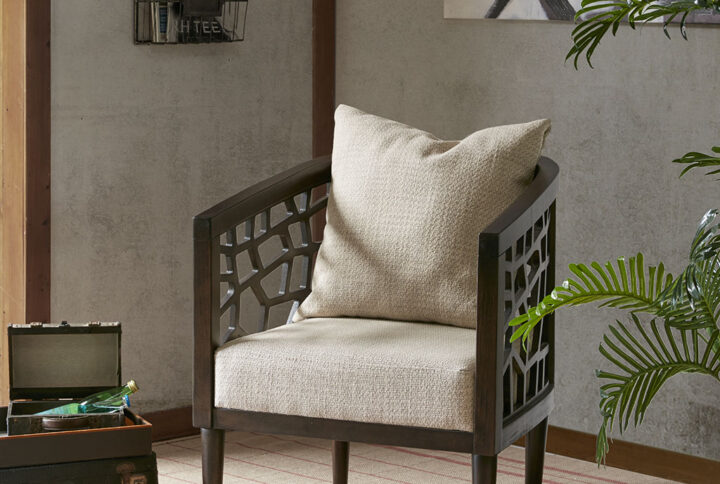 Crackle Accent Chair in Tan From INK+IVY