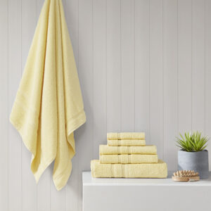 Aegean 100% Turkish Cotton 6 Piece Towel Set in Yellow From 510 Design