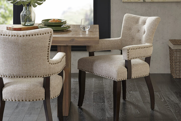 Brooklyn Dining Arm Chair (Set of 2) in Cream From INK+IVY