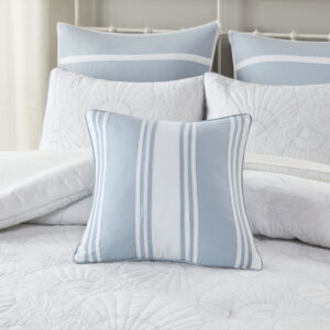 Crystal Beach Pieced Square Pillow in White From Harbor House