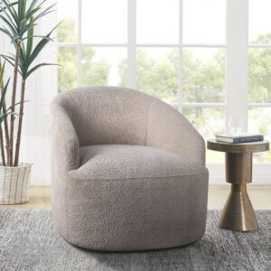 Bonn Upholstered 360 Degree Swivel Chair in Beige From INK+IVY