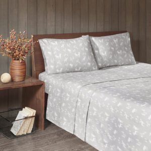 Flannel Sheet Set in Grey Moose From Woolrich