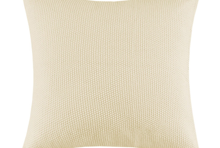 Bree Knit Euro Pillow Cover in Ivory From INK+IVY