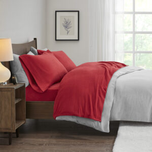 Micro Fleece Sheet Set in Red From True North by Sleep Philosophy