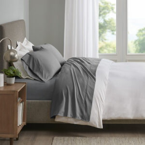 Smart Cool Microfiber Sheet Set in Grey From Sleep Philosophy