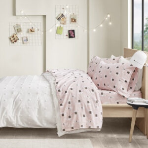 Cozy Soft Cotton Flannel Printed Sheet Set in Pink Llamas From Intelligent Design