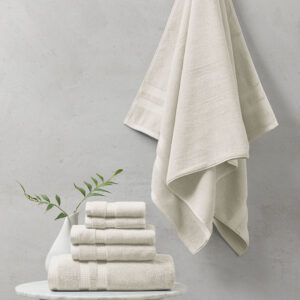 Plume 100% Cotton Feather Touch Antimicrobial Towel 6 Piece Set in Ivory From Beautyrest