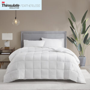 Level 2: Warmer Cotton Down Alternative Featherless Comforter in White From Sleep Philosophy