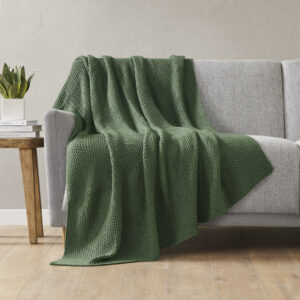 Bree Knit Throw in Green From INK+IVY