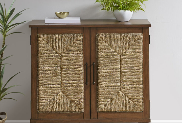 Seagate Handcrafted Seagrass 2-Door Accent chest in Natural From INK+IVY