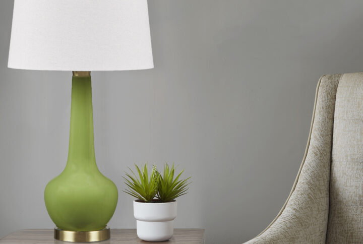 Zazie Ceramic Genie Table Lamp in Green From 510 Design