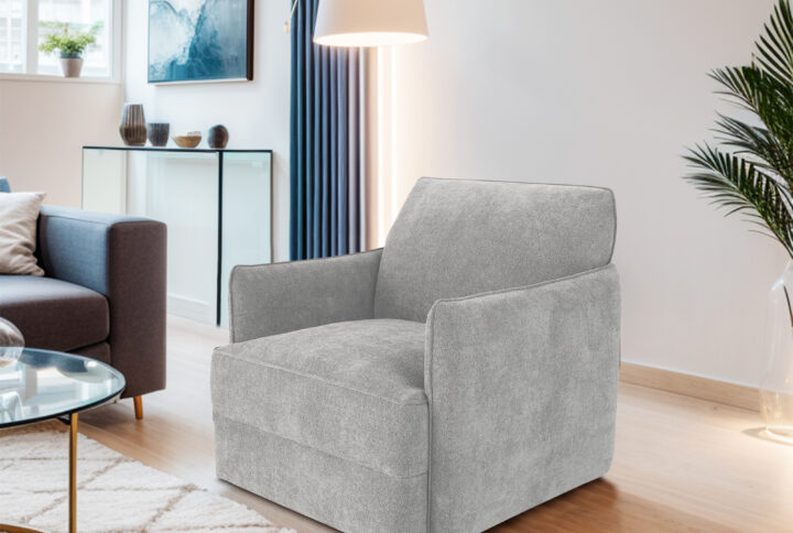 Carly Swivel Chair in Light Grey From Chapel Hill