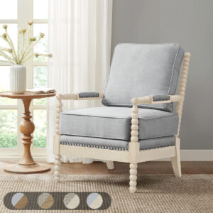 Donohue Accent Arm Chair in Light Blue/Antique Cream From Madison Park