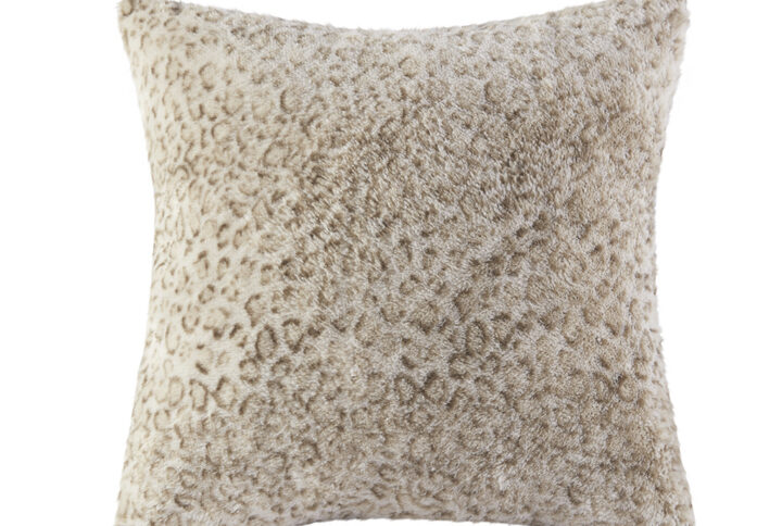 Zuri Faux Fur Square Pillow in Leopard From Madison Park