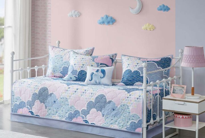 Cloud 6 Piece Cotton Reversible Daybed Set in Blue From Urban Habitat Kids