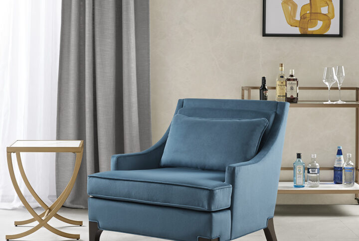 Anna Arm Accent Chair in Blue From Martha Stewart