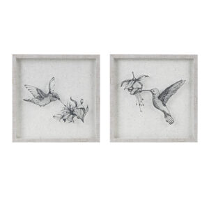 Humming Birds 2-Piece Framed Graphics Wall Art Set in Neutral From Urban Habitat