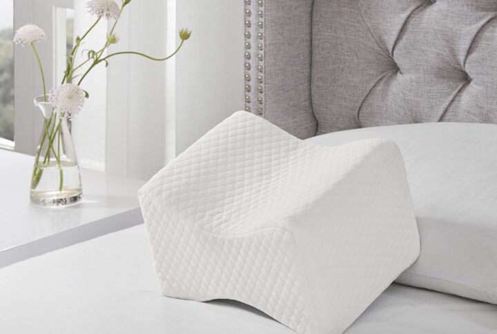 Memory Foam Knee Pillow in White From Sleep Philosophy