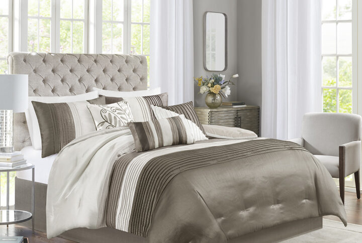 Amherst 7 Piece Comforter Set in Natural From Madison Park